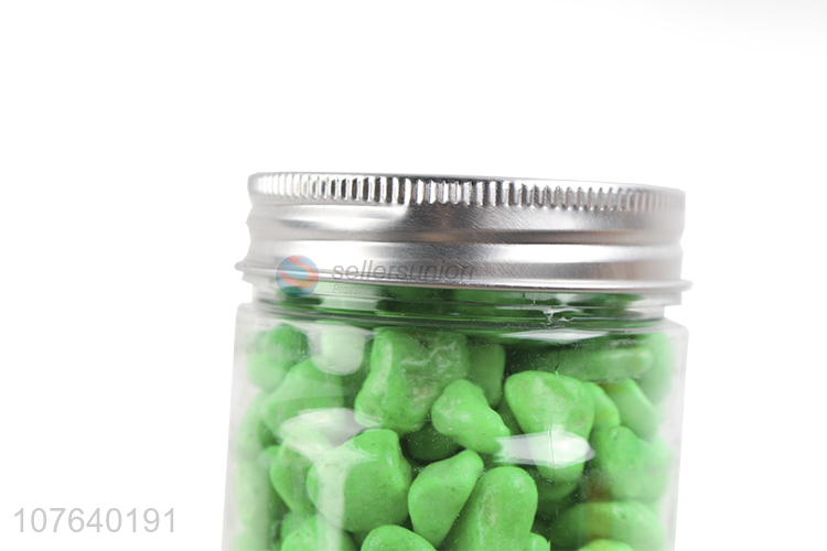 Variety of artificially dyed decorative green stones