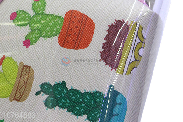 Fashion Cactus Pattern Clear Pvc Makeup Bag Set For Sale
