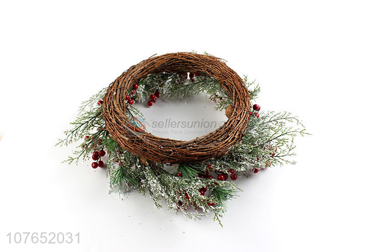 High quality wall decoration christmas snowflake red fruit garland