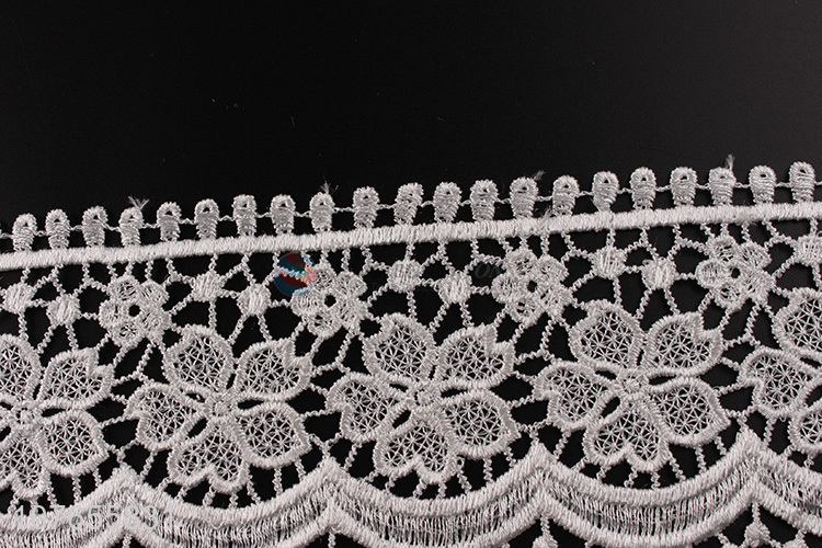 Professional lace manufacturer stretch white floral lace trim