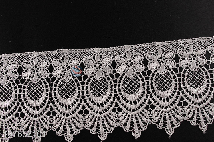 Good quality delicate white lace ribbon trim flower embroidery