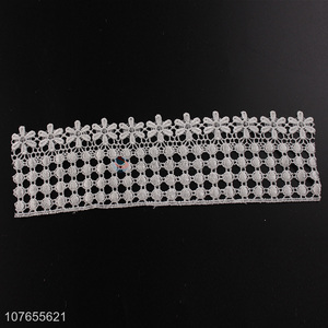 Good quality embroidery elastic lace trim wide stretch lace trim