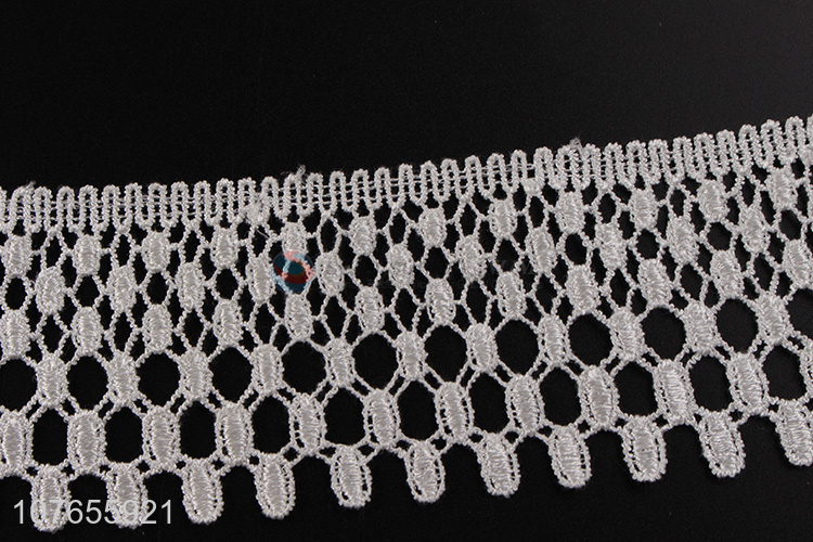 Wholesale white  high quality flower style fabric lace ribbon 