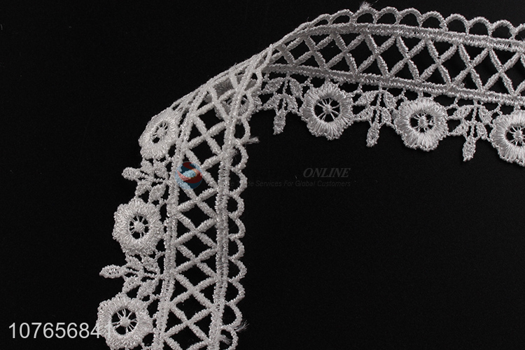 Durable creative design white decorative lace trim ribbon