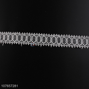 Factory price embroidery polyester lace trim for accessories 