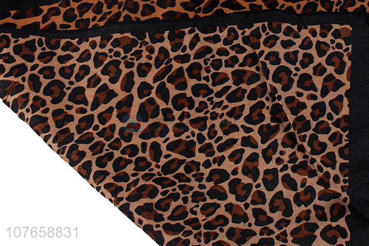 High quality leopard print single layer summer sunscreen decorative square scarf