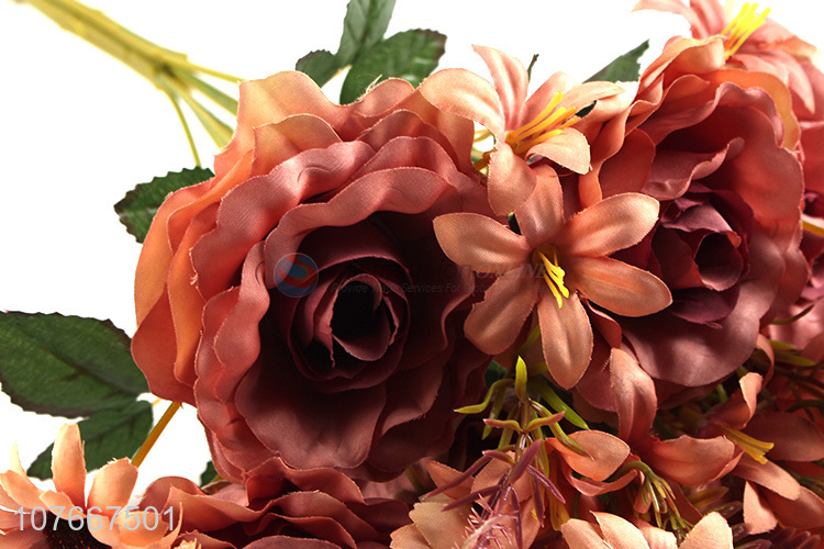 Simulation rose wedding decoration bouquet 9 roses