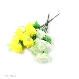 Good sale decorative 5 heads plastic flower fake bouquet