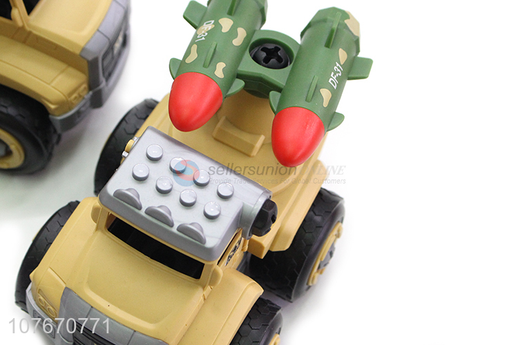 Developable educational military car toy children's detachable toy car