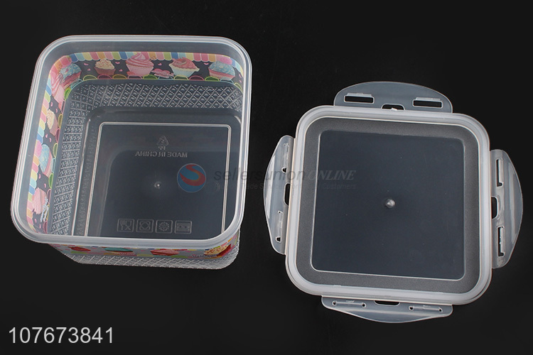 High Quality 3 Pieces Square Plastic Food Container Preservation Box Set