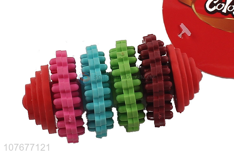 Creative Design Four Color Swivel Barbell Pet Toy Chew Toy