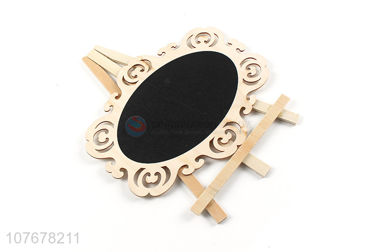 Popular wooden creative oval small blackboard home decoration