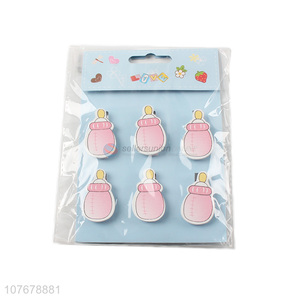 Popular cartoon wooden clip creative card holder baby bottle wooden clip