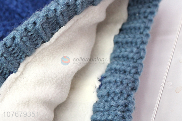 Fashion Winter Warm Knitted Beanie Hat With Pompon Ball For Children
