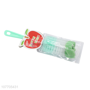 Low price long handle plastic bottle sponge brush for baby