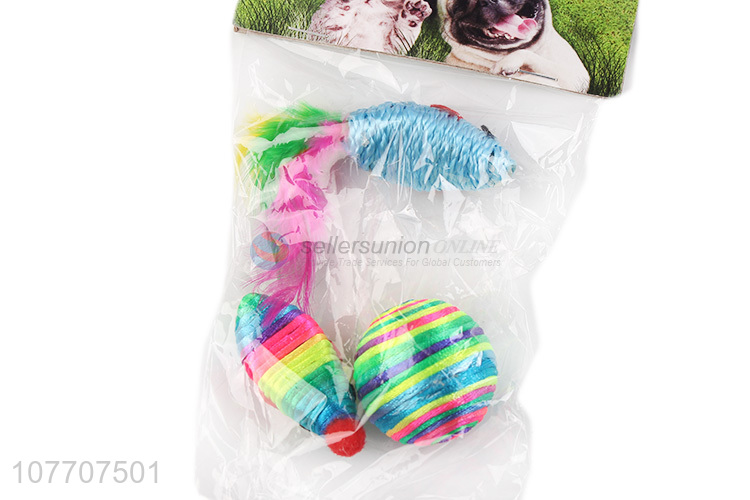 Hot sale pet toy dog chew toy string ball mouse set