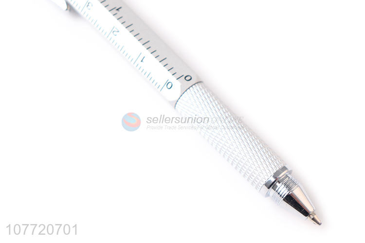 Factory price stationery rotating heavy metal ball pens with scale