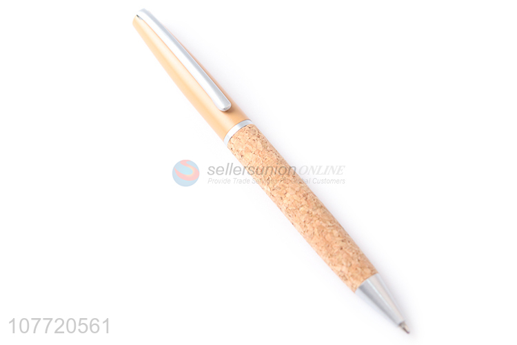 Good sale office supplies wood color rotating metal ball-point pens