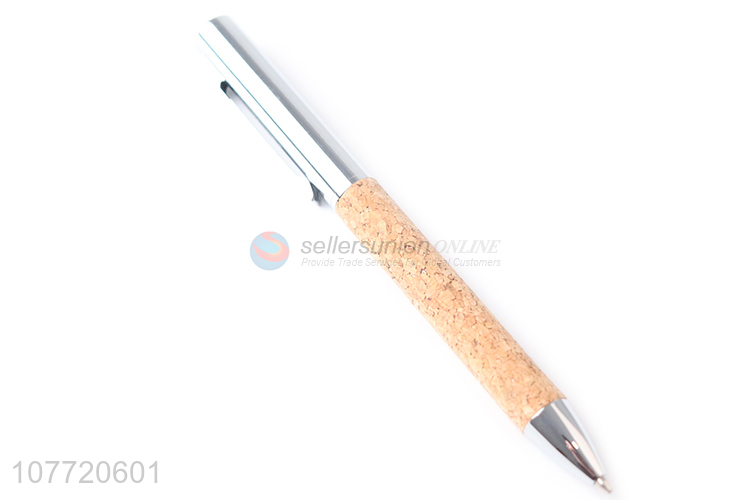 Latest arrival wood color rotating metal ballpoint pen for business gift