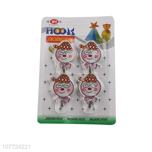 China factory 4 pieces cartoon sticky hooks wall hook hanger