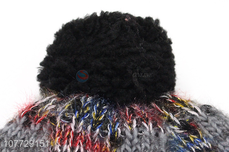 China factory ladies winter cap thermal fleece-lined knitting beanie hat