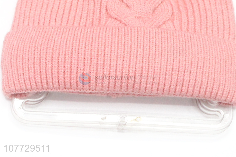 High quality toddler boys girls outdoor thermal pompom beanie