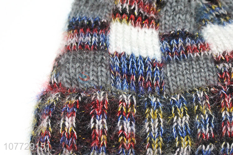 China factory ladies winter cap thermal fleece-lined knitting beanie hat