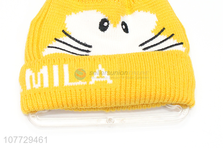 Latest arrival toddler children winter jacquard knitting beanie hat