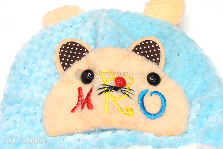 Factory price cartoon animal kids winter hat boys girls cuffed beanie hat