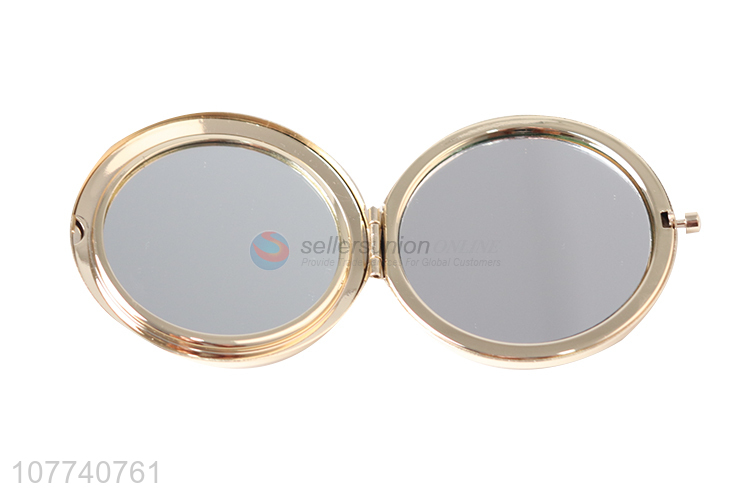 High quality round foldable luxury geometry makeup mirror cosmetic mirror