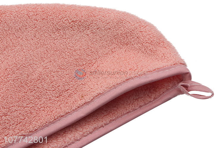 Hot sale pink soft hair drying towel cap with low price