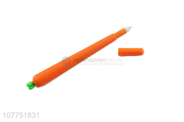 Hot sale creative carrot shape plastic gel ink pen for school office