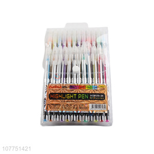 High quality 24 colors highlighter pens fluorescent pen set