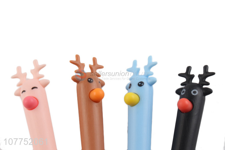 Best selling cute reindeer gel ink pen kawaii cartoon gel pens