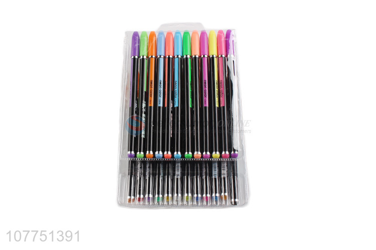 Good quality 24 neon colors neon highlighter pen for school office