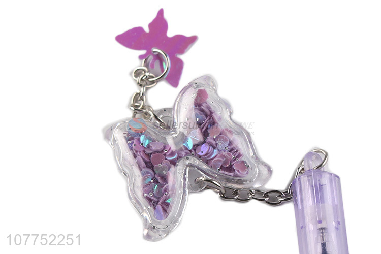 Factory price butterfly pendant gel ink pen kawaii sequin gel pens