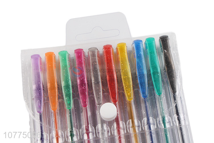 Low price 10 colors gel ink pen scented glitter gel pens