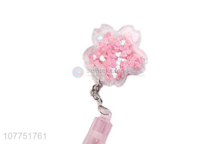 Low price flower pendant plastic gel ink pen student stationery