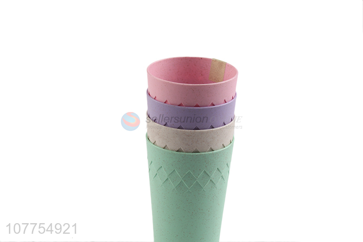 Newest 4 Pieces Plastic Cup Colorful Water Cup Juice Glass