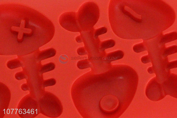 Factory direct sale fishbone shape silicone ice cube tray ice block mold