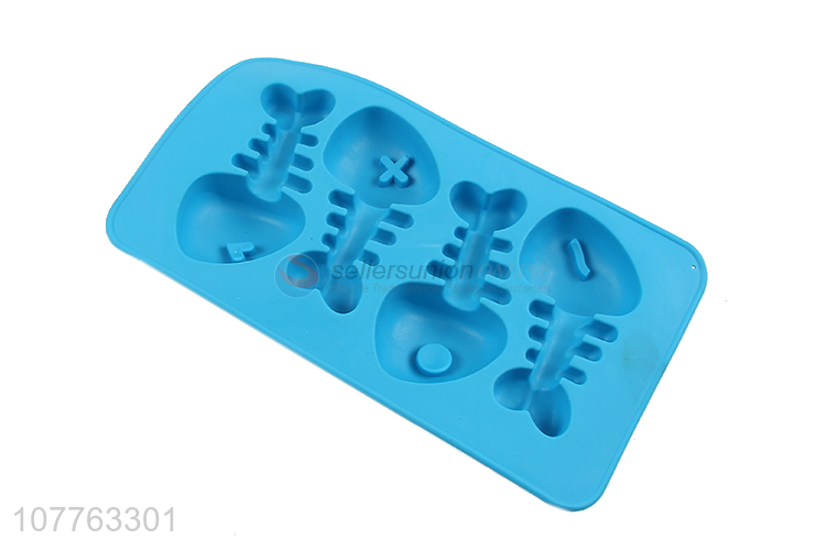 Recent products fishbone shape silicone ice cube tray ice block mold