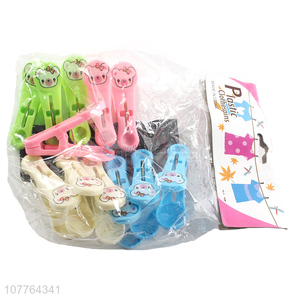 Promotional 12 pieces clothes pegs outdoor clothes clamp clip