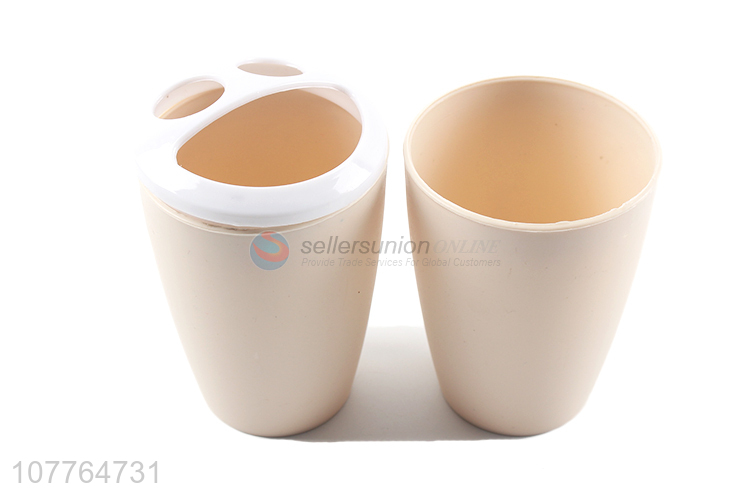 Wholesale bathroom set plastic tooth mug shampoon bottle soap dish set