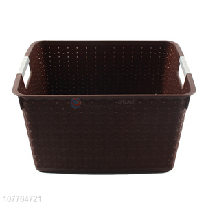 Large capacity plastic storage basket laundry basket with handles