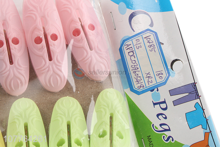 Wholesale 12 pieces plastic clothes pegs plastic clothes pins