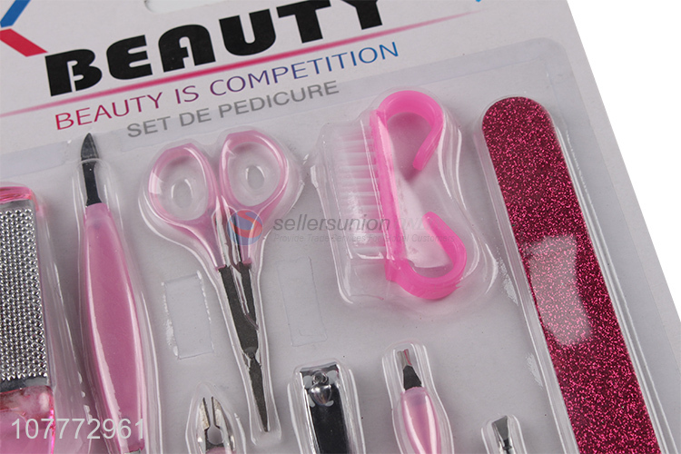 Factory price 9 pieces beauty manicure set nail cutter foot file set