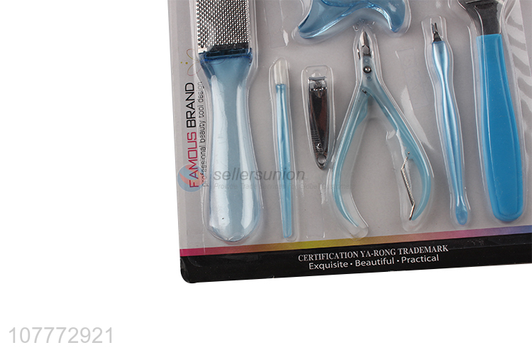 Low price 8 pieces manicure pedicure set foot file callus scraper set