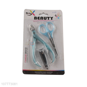 New arrival 3 pieces beauty manicure set nail cutter cuticle sicssors set