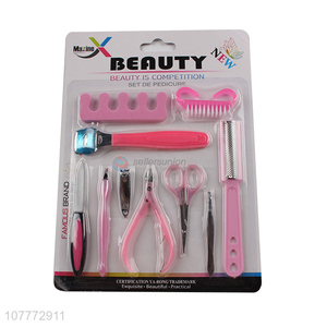 Wholesale 10 pieces beauty manicure set nail clipper nail file set