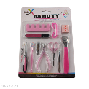 Wholesale 11 pieces beauty manicure set nail clipper nail file set